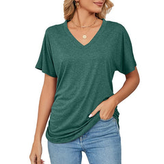 💕Summer Hot Promotion- UP TO 49% OFF🌷V-Neck Solid Color Loose Ladies Tops