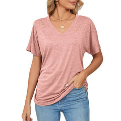 💕Summer Hot Promotion- UP TO 49% OFF🌷V-Neck Solid Color Loose Ladies Tops