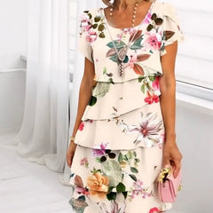 🌸Last Day Special Sale 49% OFF💃Multi-plant Floral Print Cascade Dress