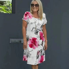 🌸Last Day Special Sale 49% OFF💃Multi-plant Floral Print Cascade Dress