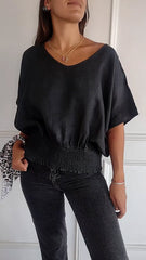 🔥LAST DAY SALE 49% OFF🔥Simple Solid Color V-Neck Half-Sleeve T-Shirt💛