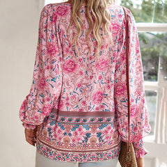 💖LAST DAY SALE 50% OFF💖Women's Fashion Printed v-Neck Long Sleeve Shirt