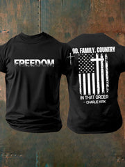 Men's Charlie Kirk Freedom Printed imitation cotton short-sleeved T-shirt