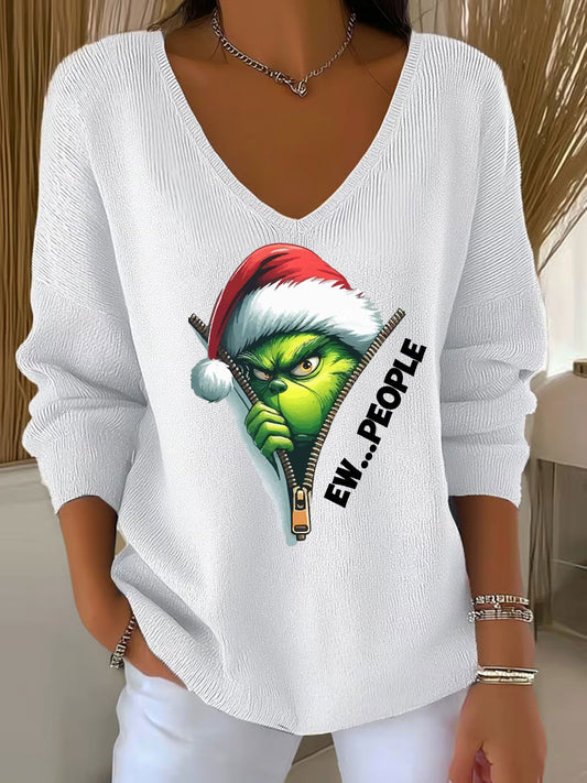 Women's Christmas V-neck top