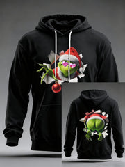 Men's Funny Classic Christmas Cartoon Character Print Casual Hoodie