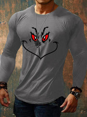 Men's Funny Classic Christmas Character Print Casual Long Sleeve Top