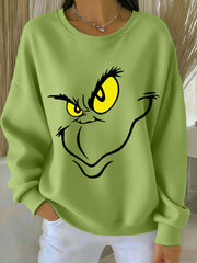 Women's Funny Classic Christmas Cartoon Character Print Casual  Sweatshirt
