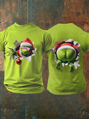 Men's Funny Classic Christmas Cartoon Character Print Casual Tee