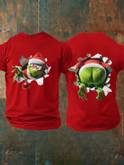 Men's Funny Classic Christmas Cartoon Character Print Casual Tee