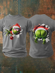 Men's Funny Classic Christmas Cartoon Character Print Casual Tee