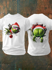 Men's Funny Classic Christmas Cartoon Character Print Casual Tee