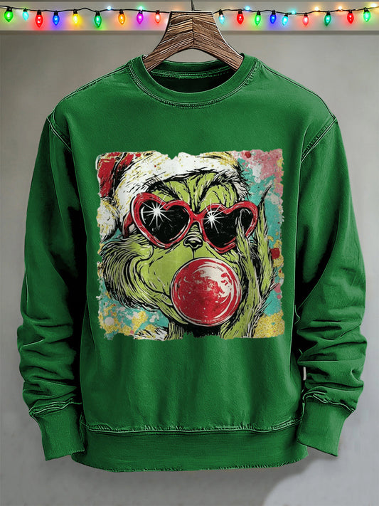 Men's Merry Christmas Print Crew Neck Sweatshirt