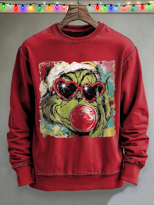 Men's Merry Christmas Print Crew Neck Sweatshirt