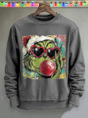 Men's Merry Christmas Print Crew Neck Sweatshirt