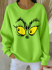Women's Funny Classic Christmas Cartoon Character Print Casual Sweatshirt