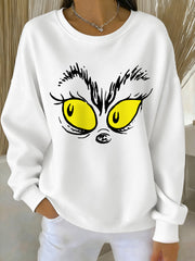 Women's Funny Classic Christmas Cartoon Character Print Casual Sweatshirt