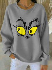 Women's Funny Classic Christmas Cartoon Character Print Casual Sweatshirt