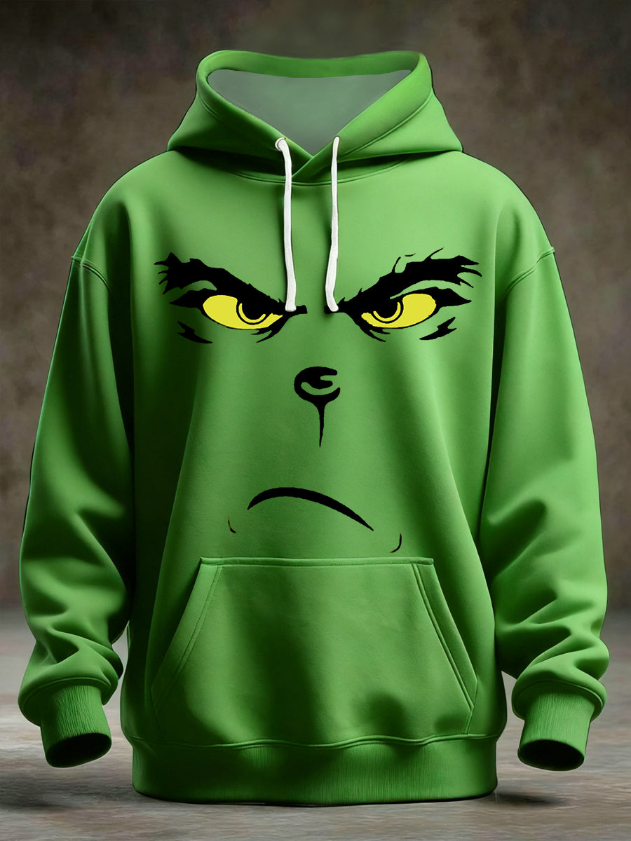 Men's Funny Classic Christmas Character Print Casual Pocket Hoodie