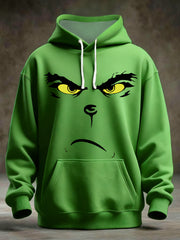 Men's Funny Classic Christmas Character Print Casual Pocket Hoodie