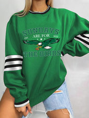 Women's Sundays Are For The Birds Football Fans Lovers Gameday Casual Sweatshirt
