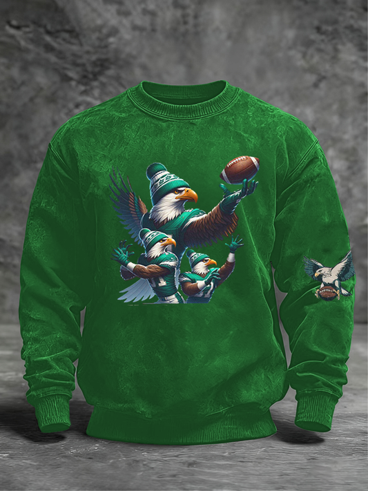 Men's Football Fans Lovers Gameday Casual Crew Neck Sweatshirt