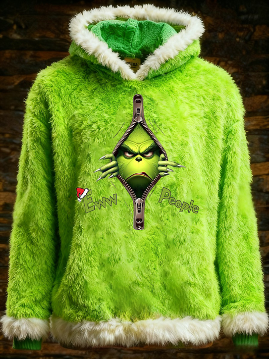 Women's Christmas Grinch Printed Hoodie
