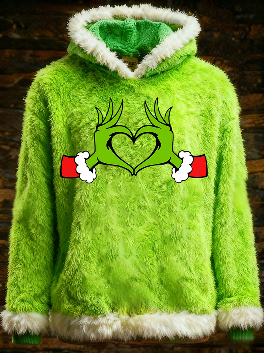 Women's Christmas Grinch Printed Hoodie