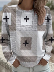 Women's Retro Western Art Print Sweatshirt