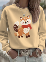 Women's autumn animals print Regular Sweatshirt
