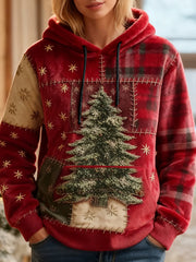 Women's Christmas Tree  Art Flannel Hoodie