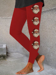 Women's Santa Claus Print Casual Leggings
