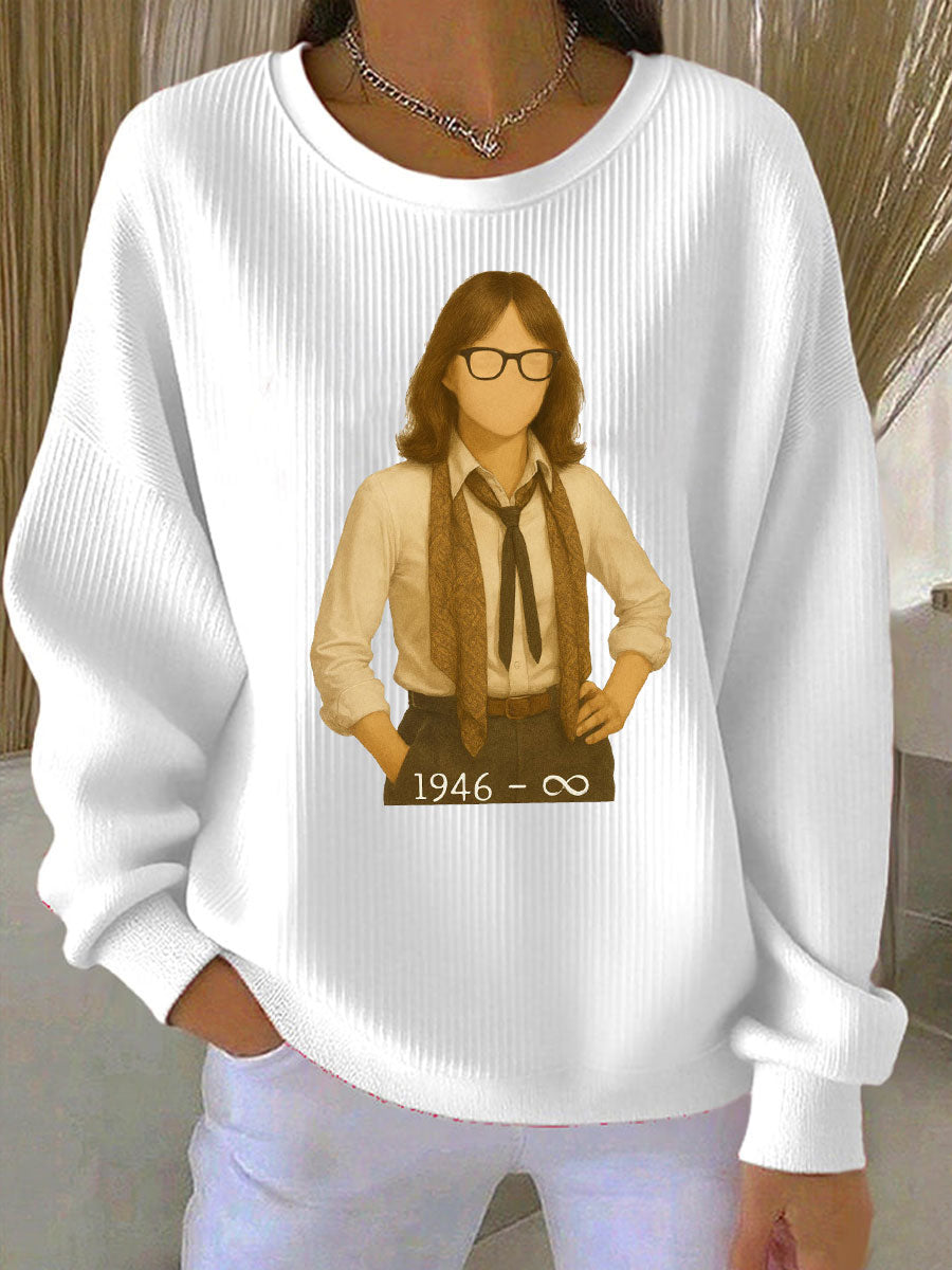 Women's The Best Actor Ribbed Round-Neck Sweatshirt