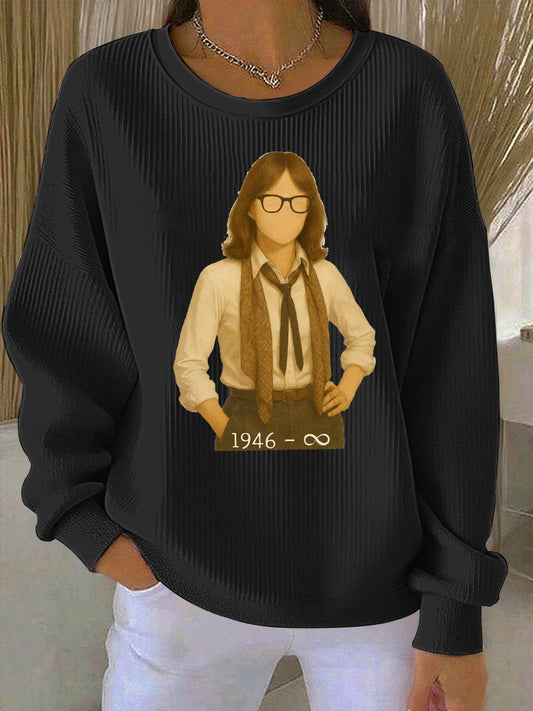 Women's The Best Actor Ribbed Round-Neck Sweatshirt