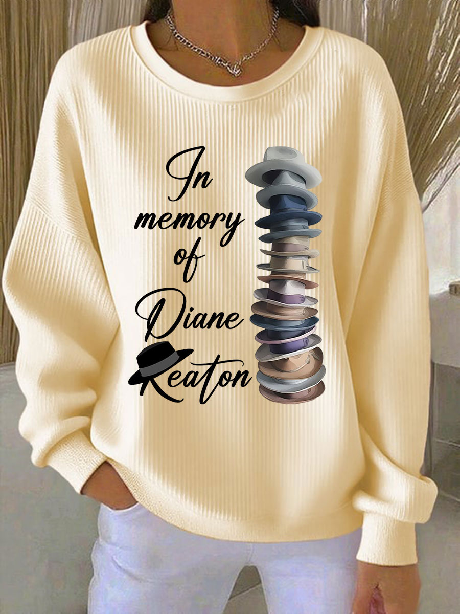 Women's In Memory Of Diane Ribbed Round-Neck Sweatshirt