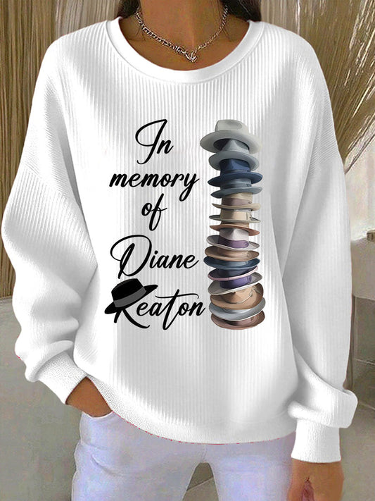 Women's In Memory Of Diane Ribbed Round-Neck Sweatshirt