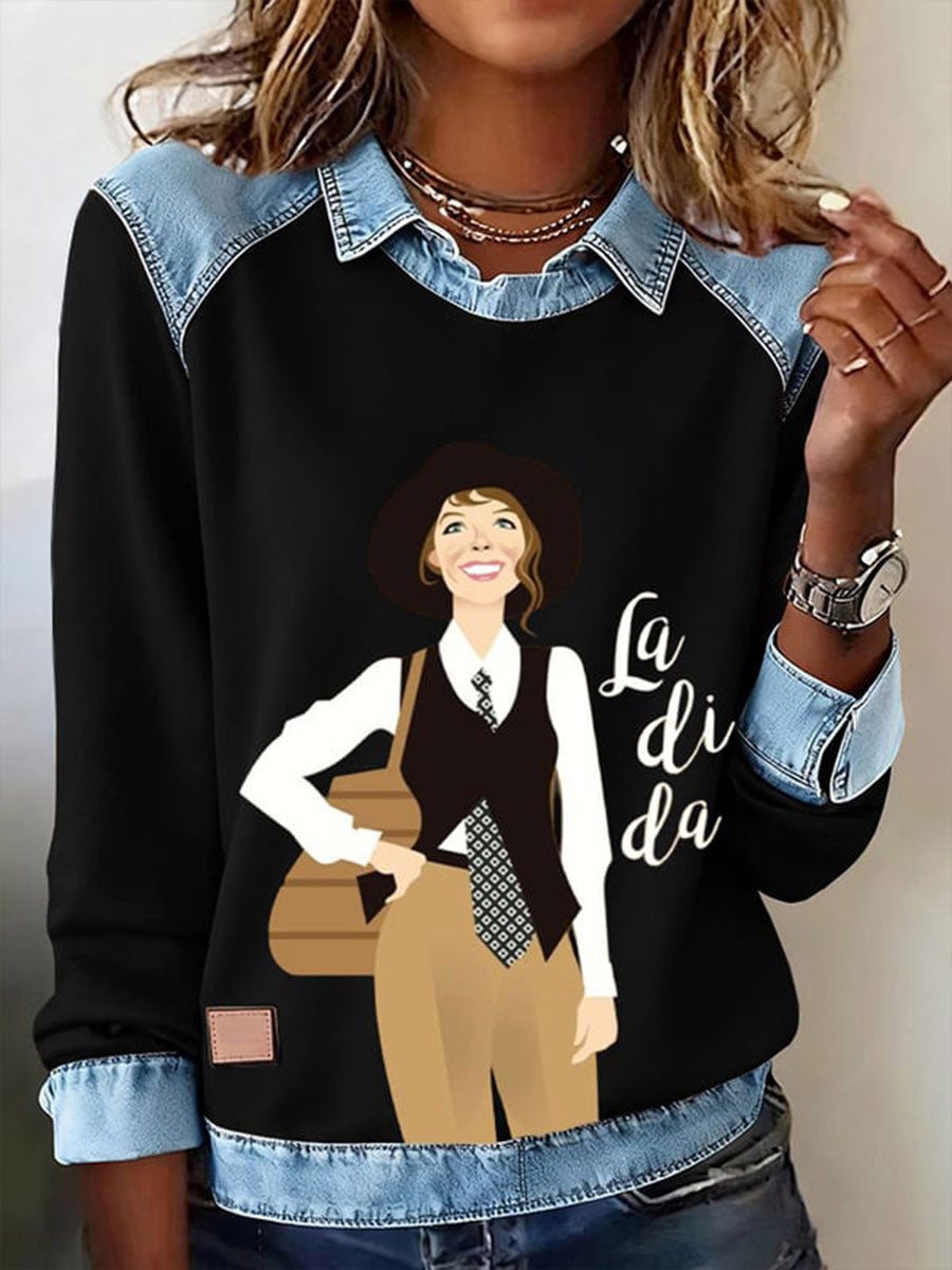 Women's La-di-da Printed Long Sleeve Shirt
