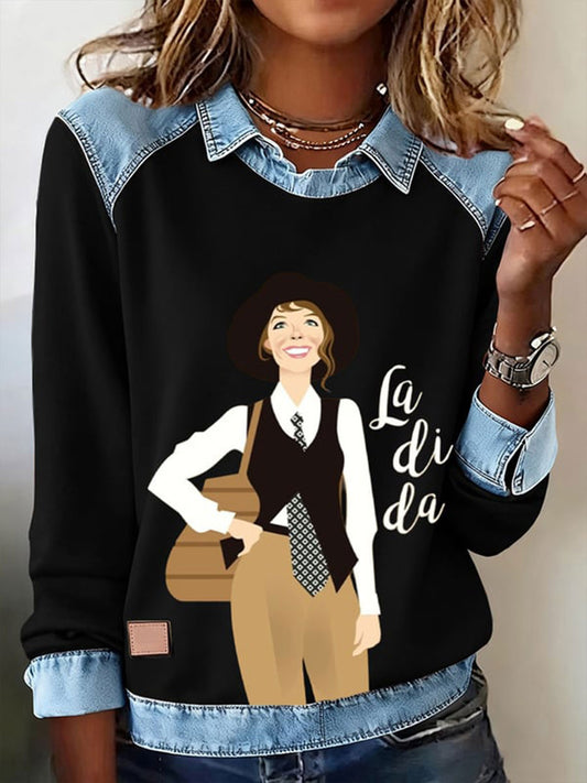 Women's La-di-da Printed Long Sleeve Shirt