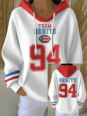 Women's Bunny Football Music Lover Printed Hoodie