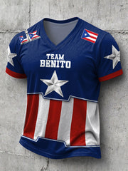 Men's Bunny Football Music Lover Printed T-shirt