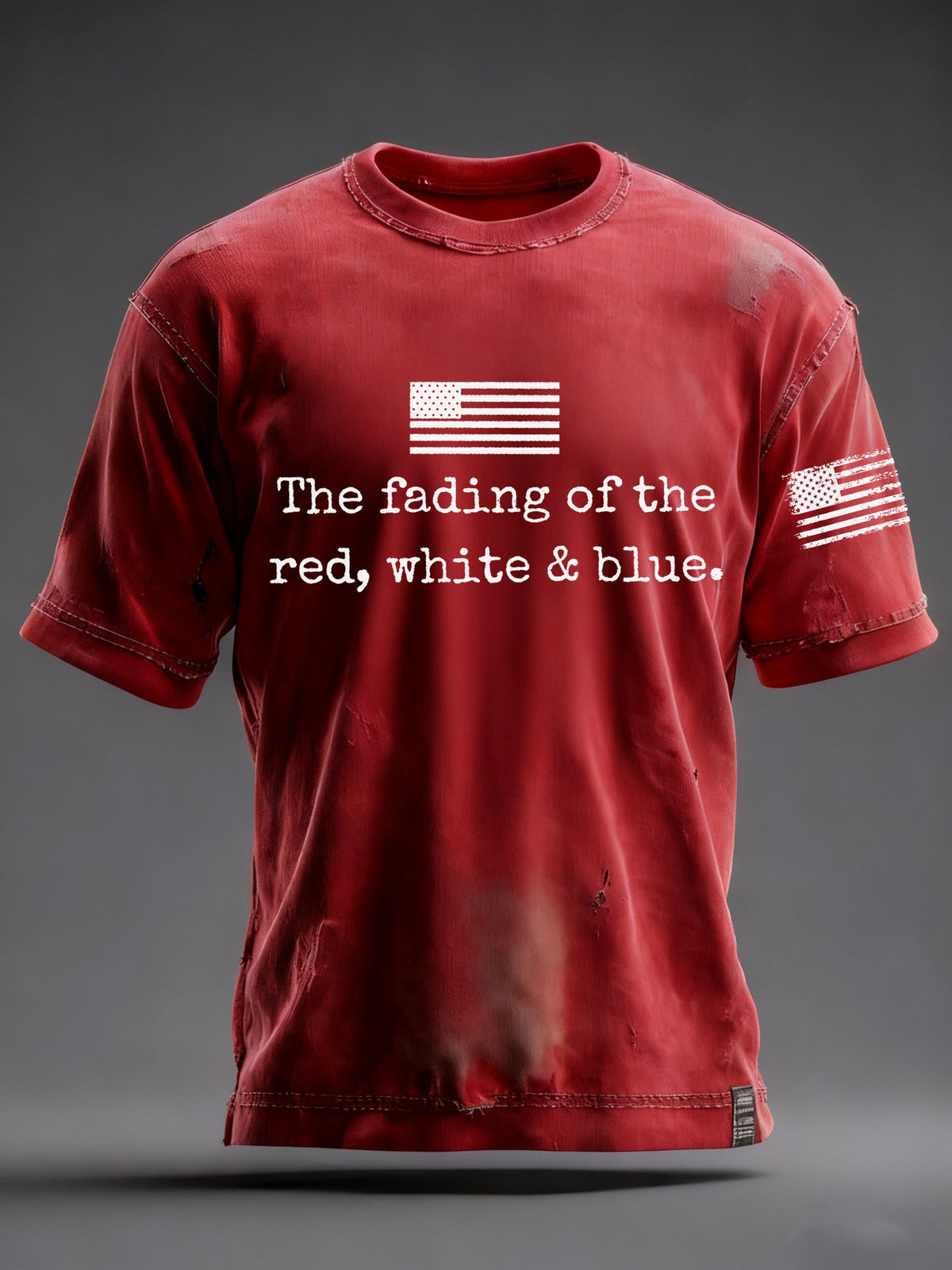 Men's The Fading Of The Red White And Blue Printed T-Shirt