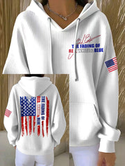 Women's The Fading of the Red White and Blue Print Hoodie