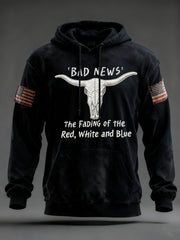 Men's The Fading Of The Red White And Blue Oversized Drop-Shoulder Hoodie With Pockets