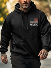 Men's I Got Some Bad News The Fading Of The Red White And Blue Printed Hoodie