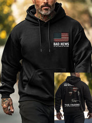 Men's I Got Some Bad News The Fading Of The Red White And Blue Printed Hoodie