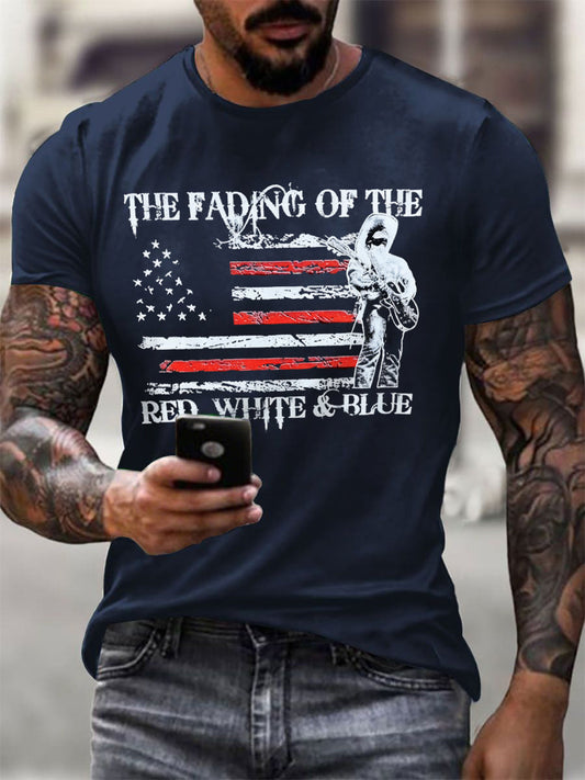 Men's The Fading of the Red White and Blue Printed T-shirt