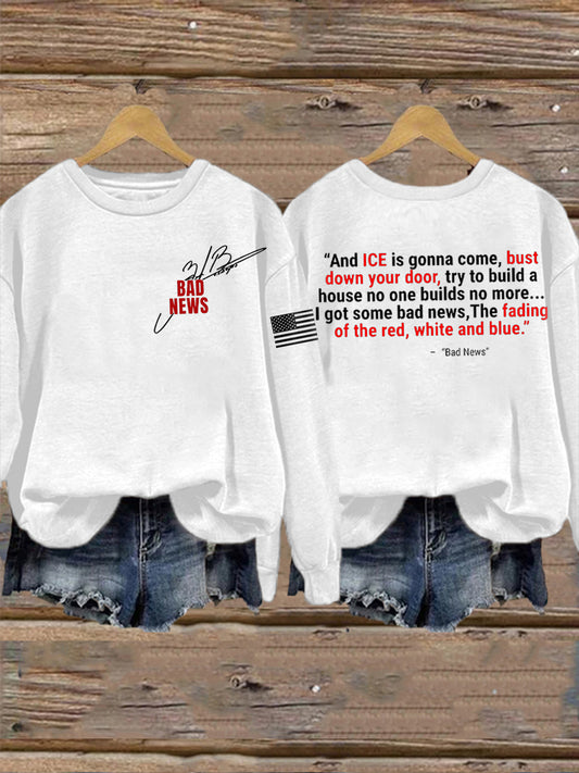Women's The Fading of the Red White and Blue Printed Sweatshirt