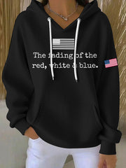 Women's The Fading Of The Red White And Blue Printed Hoodie