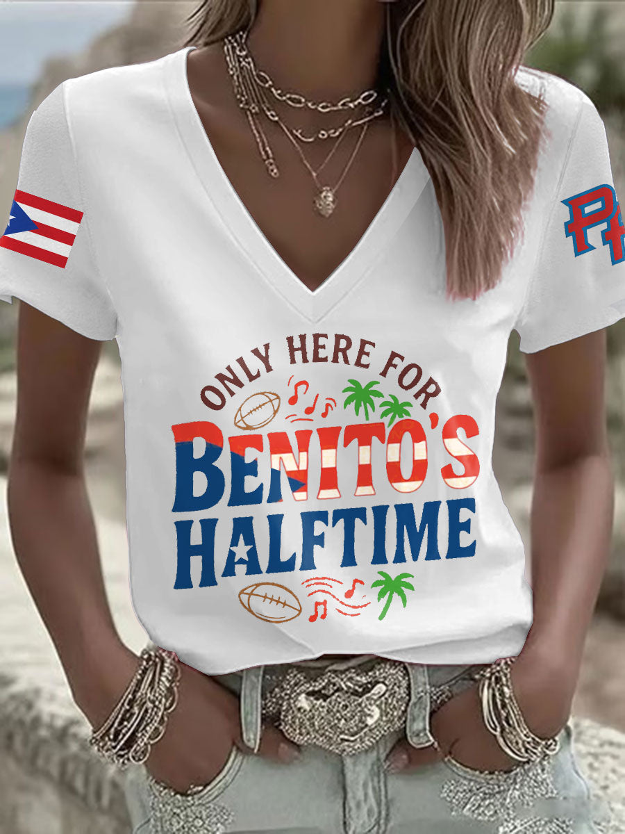 Women's Bunny Football Music Lover Printed T-Shirt