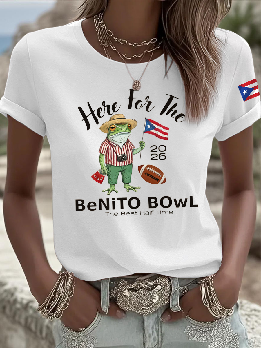 Women's Here For The Benito Bowl  Iron On Short Sleeve T-Shirt
