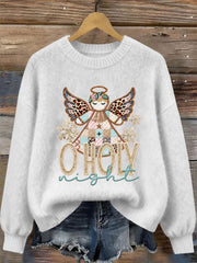 Women's O Holy Night Angel Print Casual Top